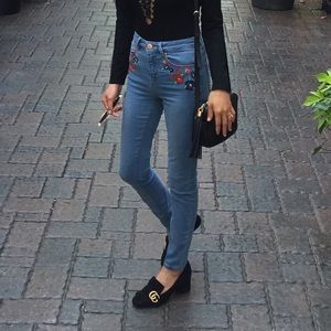 ASOS Floral Embroidered Stretch Skinny Jean 24